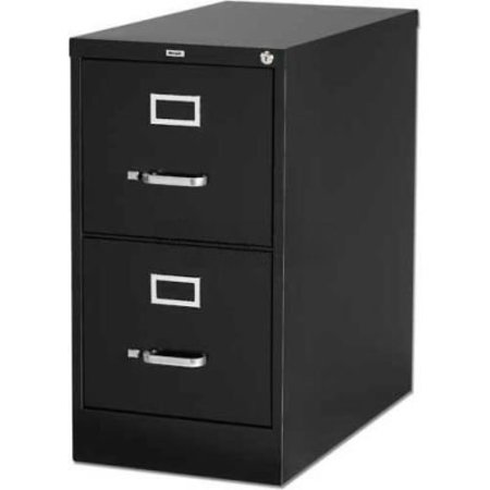 SP RICHARDS Lorell® 2-Drawer Heavy Duty Vertical File Cabinet, 15"W x 26-1/2"D x 28-3/8"H, Black LLR60194